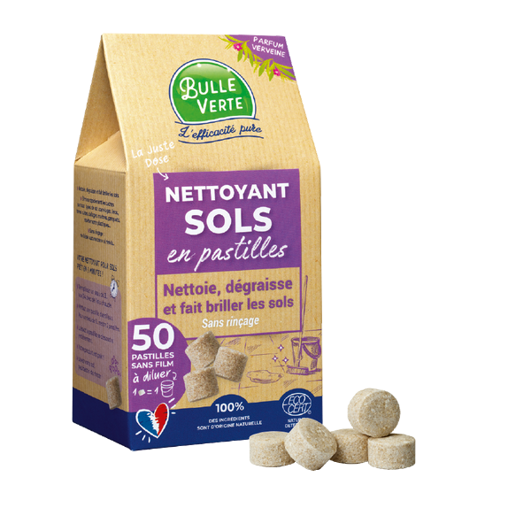 Bulle Verte -- Nettoyant sols en pastille à diluer - 50 pastilles