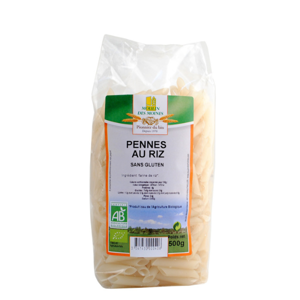 Moulin Des Moines -- Penne sans gluten à la farine de riz et maïs bio - 500 g