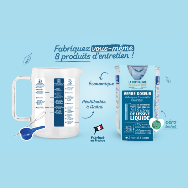 Verre doseur avec kit pour fabriquer ses produits d'entretien - 1