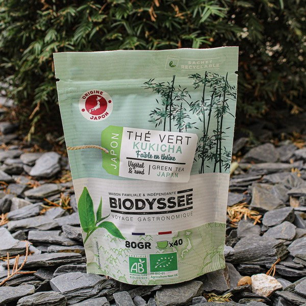 Biodyssée -- Thé vert kukicha vert bio (origine Japon) - 80 g