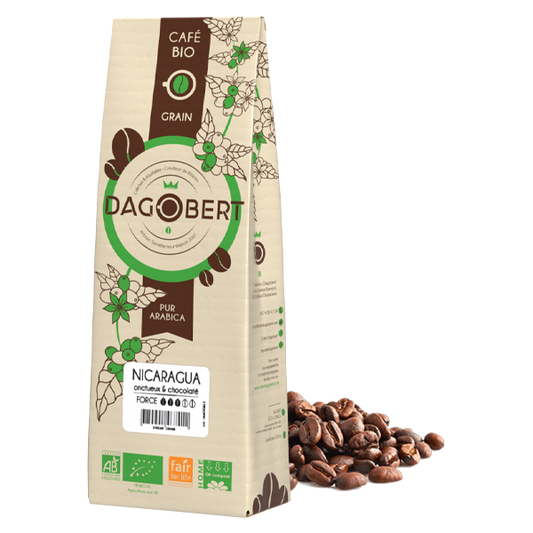 Les Cafés Dagobert -- Nicaragua 100% arabica, bio et équitable - grains (origine Nicaragua) - 1 kg